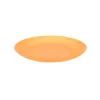 Talerz plastikowy płytki deserowy płaski dla dzieci 18cm pomarańczowy