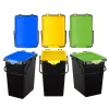 kosze do segregacji, wiadra do segregacji z naklejkami, 3 x 10L,
