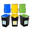kosze do segregacji, wiadra do segregacji z naklejkami, 3 x 10L,