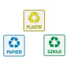 kosze do segregacji, wiadra do segregacji z naklejkami, 3 x 10L,