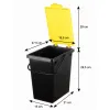 kosze do segregacji, wiadra do segregacji z naklejkami, 4 x 10L,
