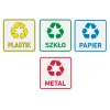 kosze do segregacji, wiadra do segregacji z naklejkami, 4 x 10L,