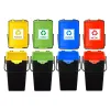 kosze do segregacji, wiadra do segregacji z naklejkami, 4 x 10L,