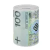 Metalowa puszka skarbonka banknoty złotówki 8x12,5cm