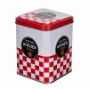 Puszka dekoracyjna kwadratowa metalowe pudełko 8x8x10cm mix wzorów