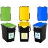 kosze do segregacji, wiadra do segregacji z naklejkami, 3 x 10L,