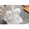 Plastikowy kpl do przypraw przyprawnik 4el. serwetnik rondo