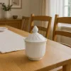 Cukiernica z pokrywką 250 ml – klasyczna, białą, elegancka białe szkło