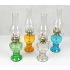 Lampa naftowa szklana 33 cm z knotem i kloszem retro vintage dekoracyjna (L555) Kolor: transparent