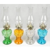 Lampa naftowa szklana 33 cm z knotem i kloszem retro vintage dekoracyjna (L555) Kolor: transparent