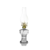 Lampa naftowa szklana 33 cm z knotem i kloszem retro vintage dekoracyjna (L555) Kolor: transparent