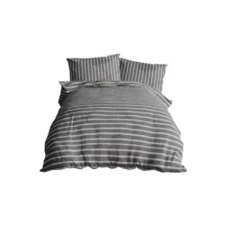 Komplet pościel bawełna 200x220 + 2 poszewki 70x80 szara t1