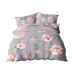 Komplet pościel bawełna 200x220 + 2 poszewki 70x80 szara t4