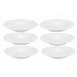 Talerze obiadowe głębokie do zupy 23 cm białe szkło  kpl. 6 szt