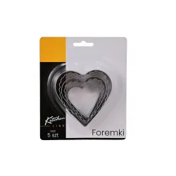 Foremki wykrawacze serca 5 szt 4-8 cm do ciastek pierników metalowe