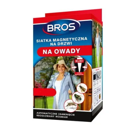 Bros siatka moskitiera na drzwi 100x220 cm z magnesami b