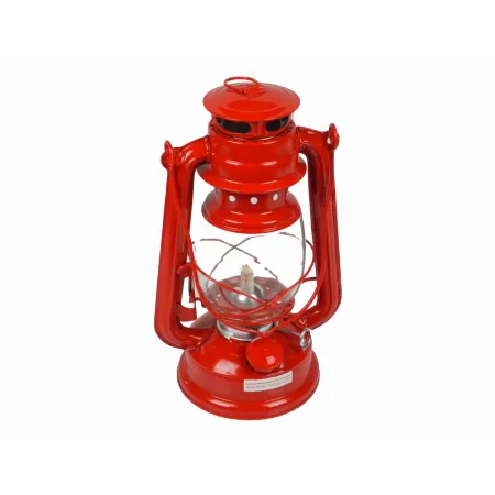 Lampa naftowa z uchwytem latarnia lampion 24 cm  czerwona