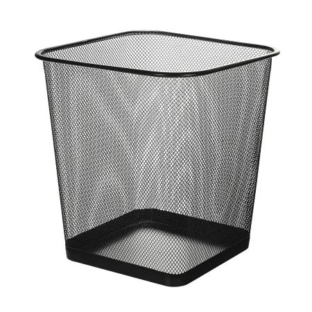 Kosz na śmieci biurowy siatkowy średni 16l kwadratowy czarny