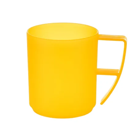 Kubek kubki plastikowy z uchem zmywarki  400ml żółty