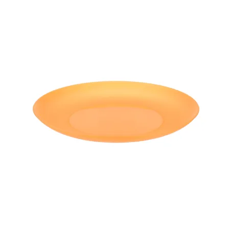Talerz plastikowy płytki deserowy płaski dla dzieci 18cm pomarańczowy