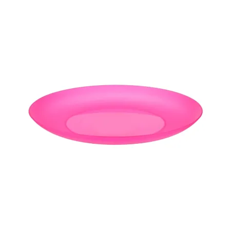 Talerz plastikowy płytki deserowy płaski dla dzieci 18cm czerwony