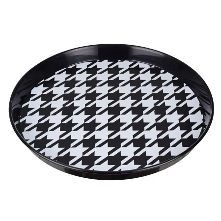 Taca plastikowa okrągła 35cm czarna biała