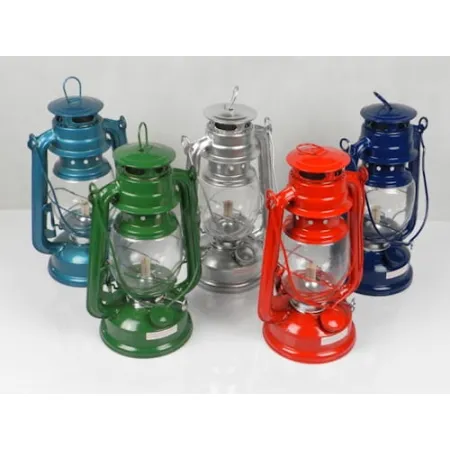 Lampa naftowa z uchwytem latarnia lampion 24 cm  granatowa