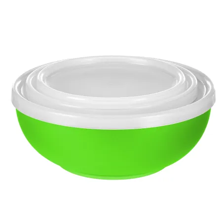 Zestaw 3 miski salaterki z pokrywką plastikowe zielone sg (duże)