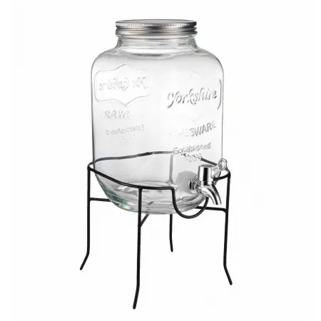 Szklany słój (dzbanek) z kranikiem 4l + stojak