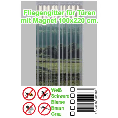 Moskitiera na drzwi 100x220 cm z magnesami szara cw