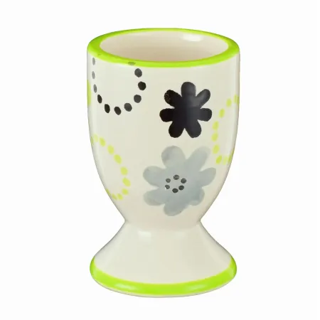 Ceramiczny kieliszek podstawka do jaj kwiaty