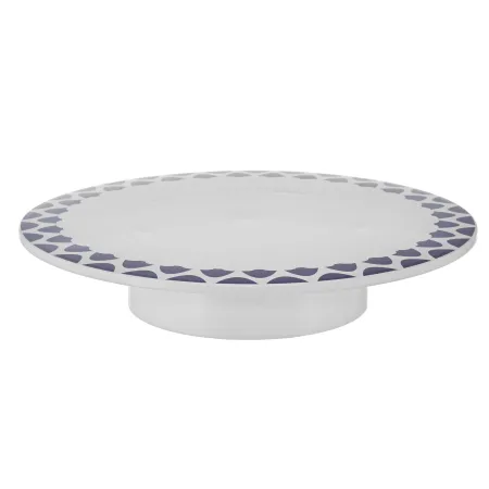 Patera na ciasto tort owoce talerz wysoki 28cm niebieska  sg