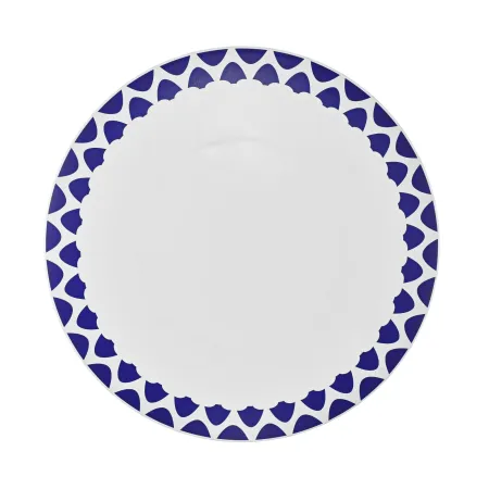 Patera na ciasto tort owoce talerz wysoki 28cm niebieska  sg