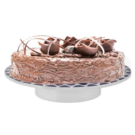 Patera na ciasto tort owoce talerz wysoki 28cm niebieska  sg
