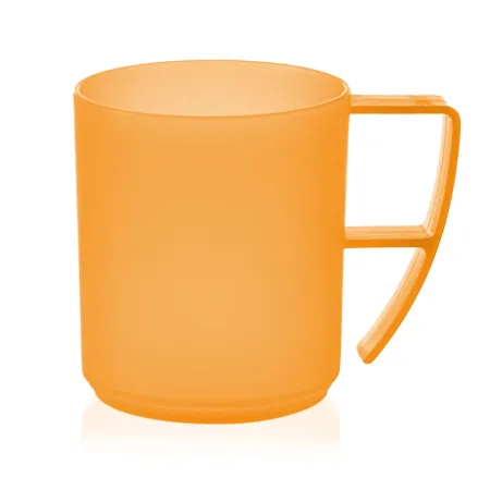 Kubek kubki plastikowy z uchem zmywarki  400ml pomarańczowy
