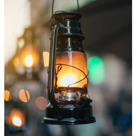 Zestaw lampa naftowa 24cm, olej 980ml+ knot biała