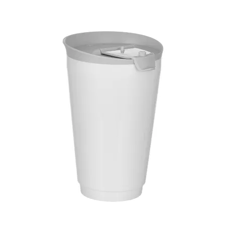 Samochodowy kubek  z przykrywką wielorazowy turystyczny 500ml biało-szary