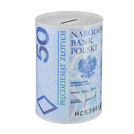 Metalowa puszka skarbonka złotówki 7,5x10,5cm