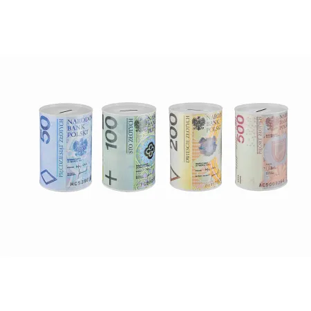 Metalowa puszka skarbonka banknoty złotówki 10x15cm