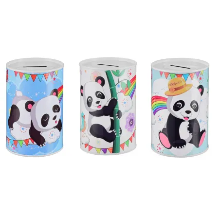 Metalowa puszka skarbonka misie panda 8x12,5cm