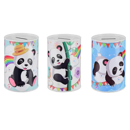 Metalowa puszka skarbonka misie panda 10x15cm