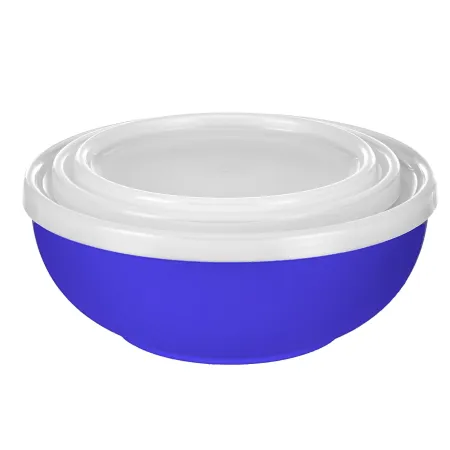 Zestaw 3 miski salaterki z pokrywką plastikowe mix kolorów  sg (duże)