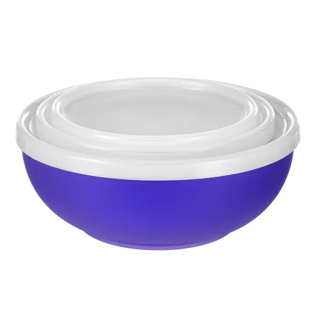Zestaw 3 miski salaterki z pokrywką plastikowe mix kolorów  sg (duże)