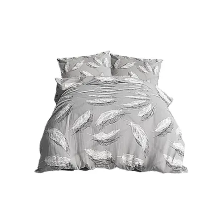 Komplet pościel bawełna 200x220 + 2 poszewki 70x80 szara t2