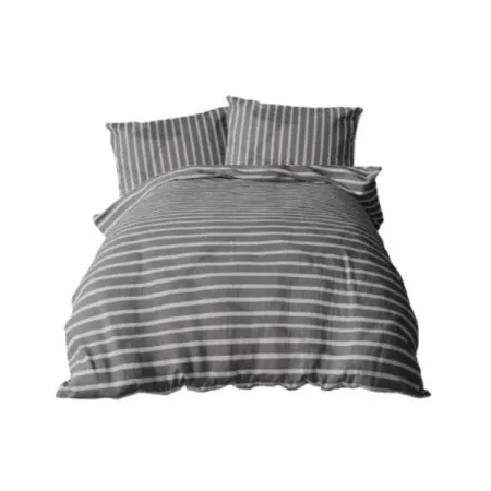 Komplet pościel bawełna 200x220 + 2 poszewki 70x80 szara t1