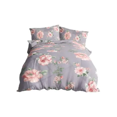 Komplet pościel bawełna 200x220 + 2 poszewki 70x80 szara t4