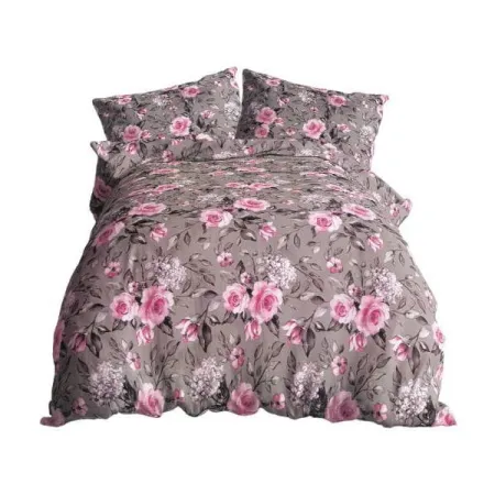 Komplet pościel satyna bawełniana 200x220 + 2 poszewki 70x80 szara t3