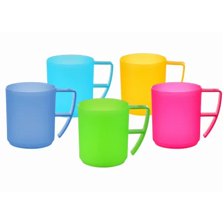 Kubek kubki plastikowe z uchem do zmywarki  400ml kpl. 5 szt  mix