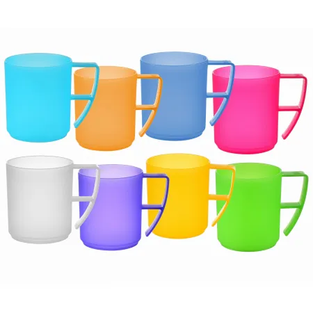 Kubek kubki plastikowe z uchem do zmywarki  400ml kpl. 5 szt  mix