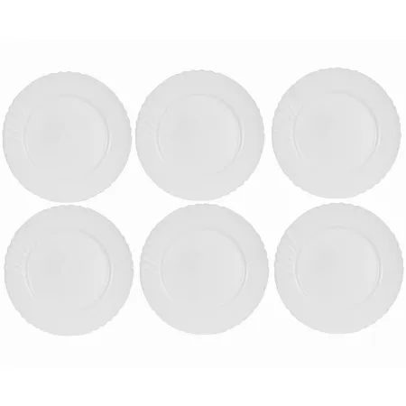 Talerze obiadowe płaskie 25 cm białe szkło kpl. 6 szt.